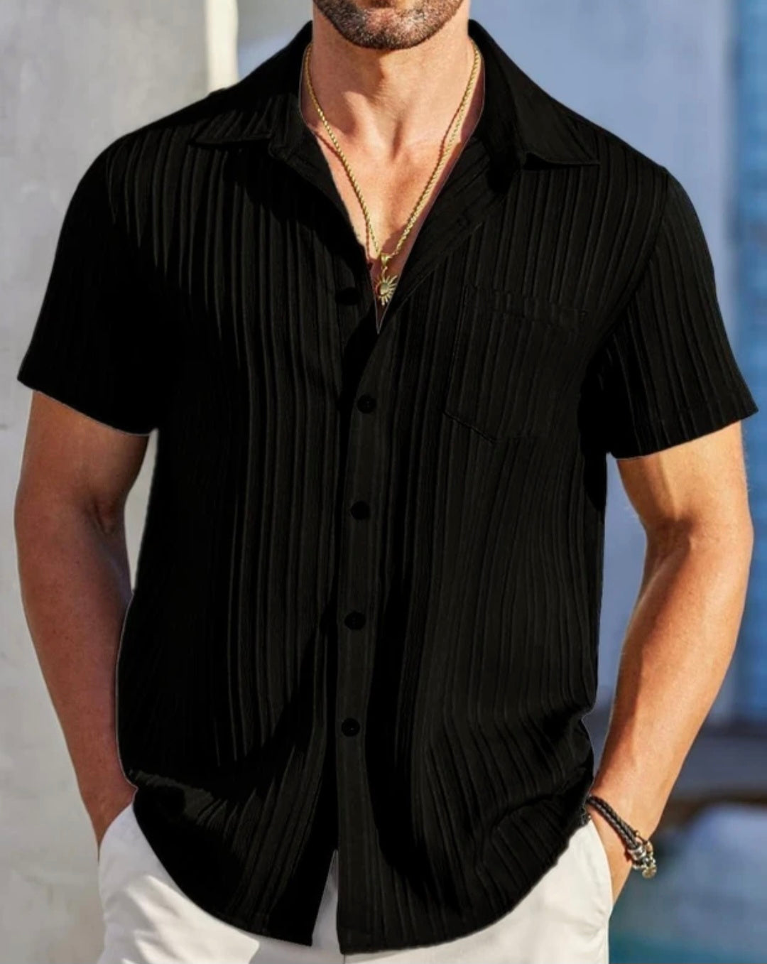 Men Self Design Casual Shirt