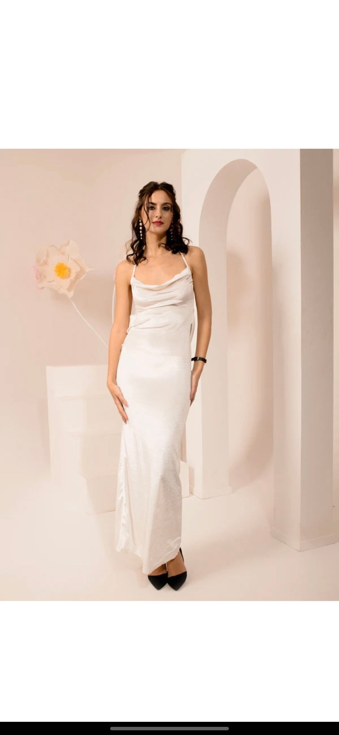 Women Bodycon White Maxi/Full Length Dress