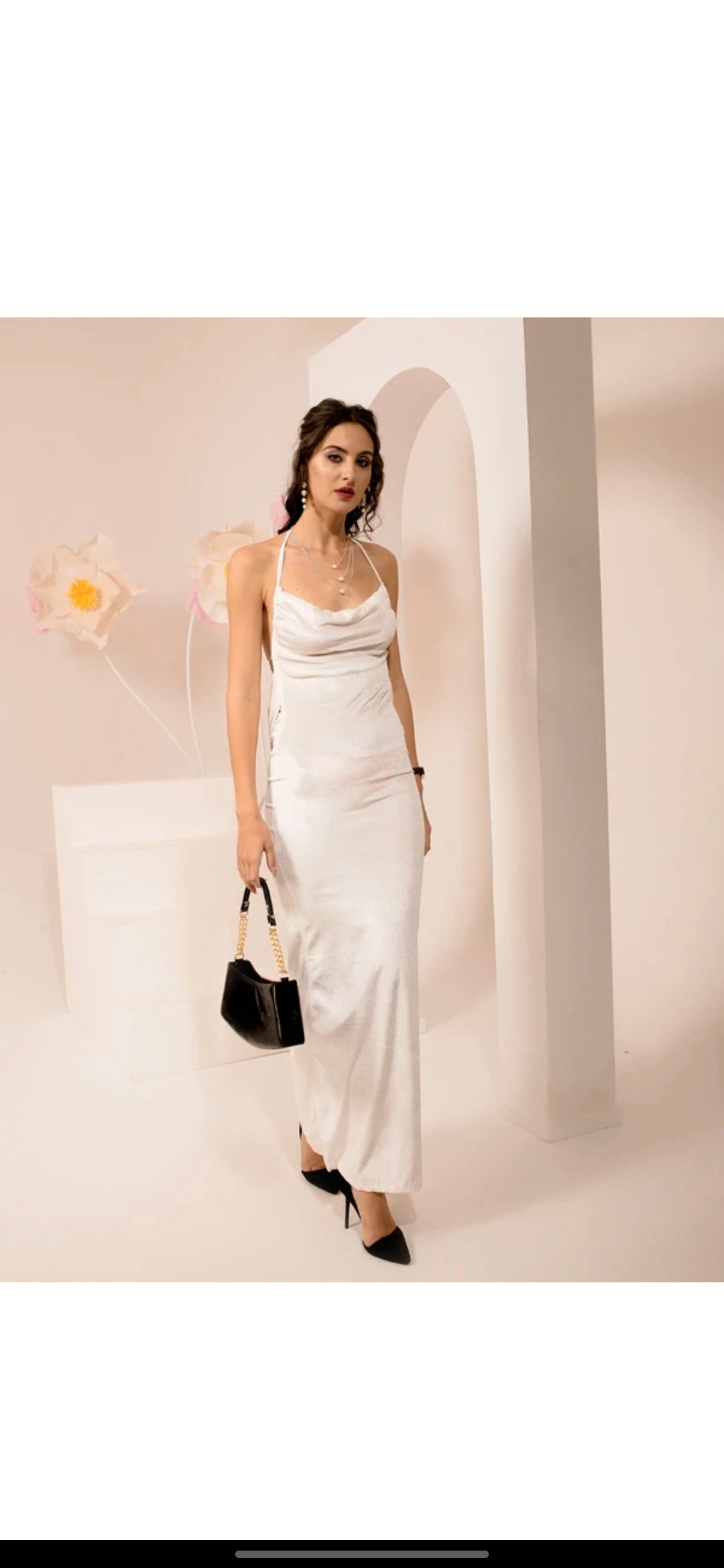 Women Bodycon White Maxi/Full Length Dress