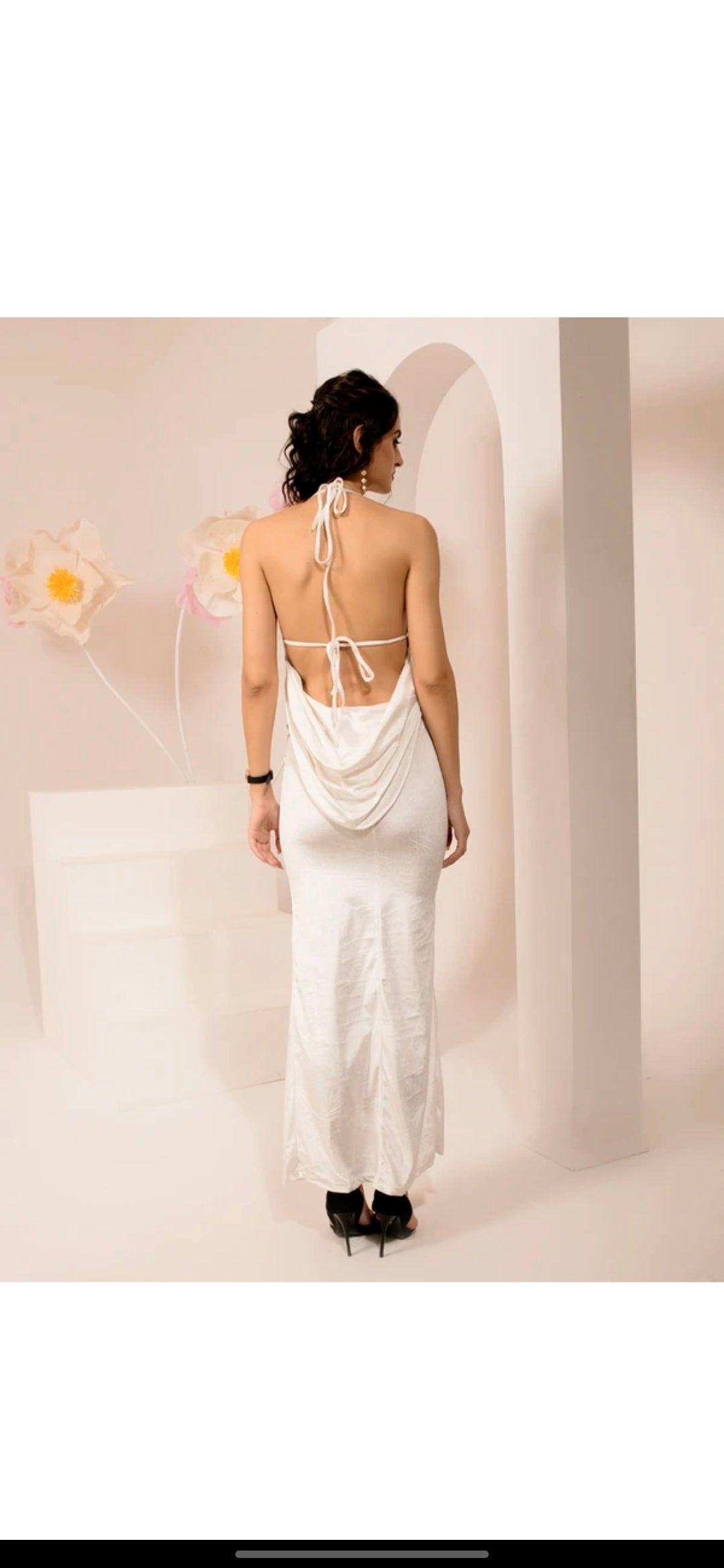 Women Bodycon White Maxi/Full Length Dress