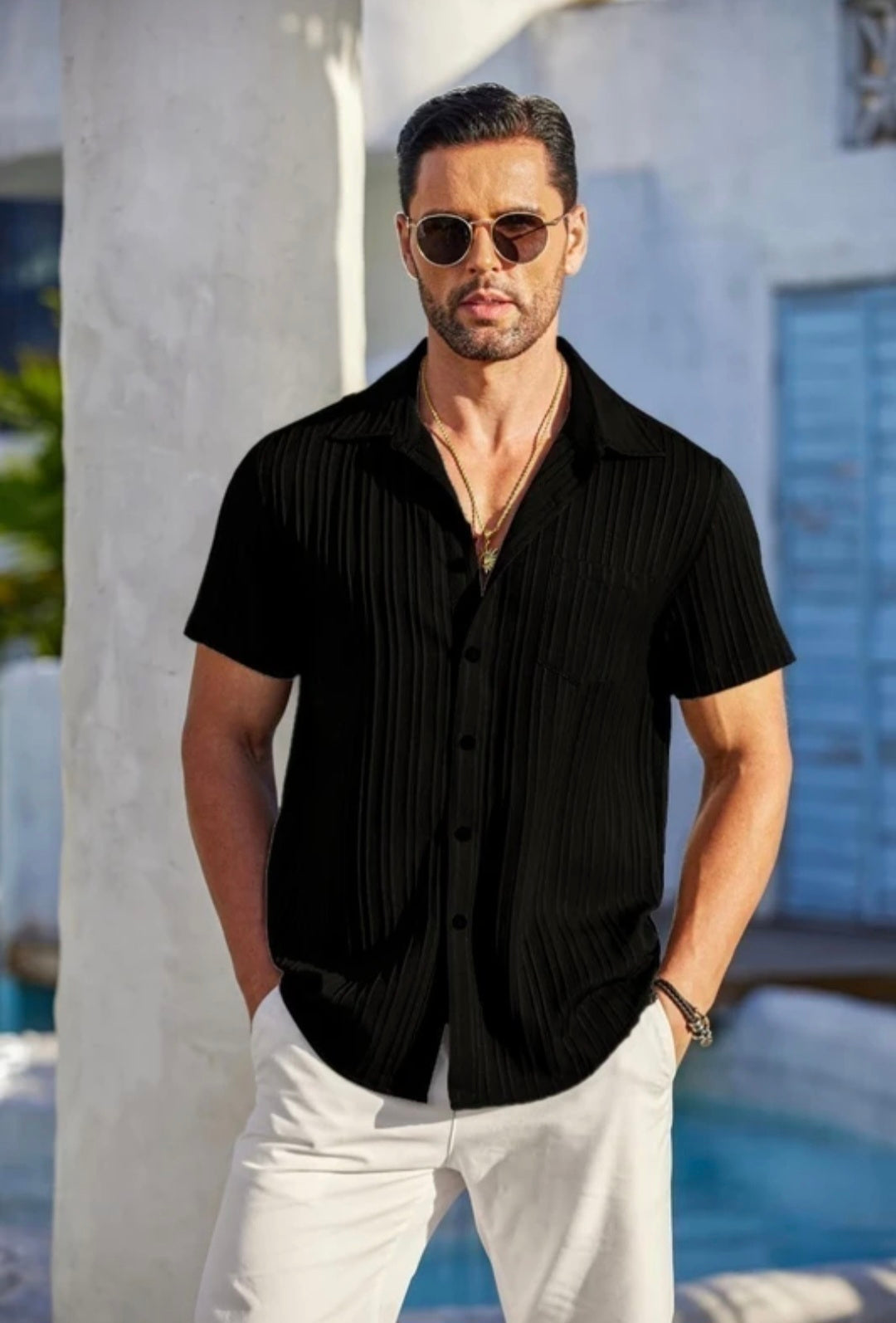 Men Self Design Casual Shirt