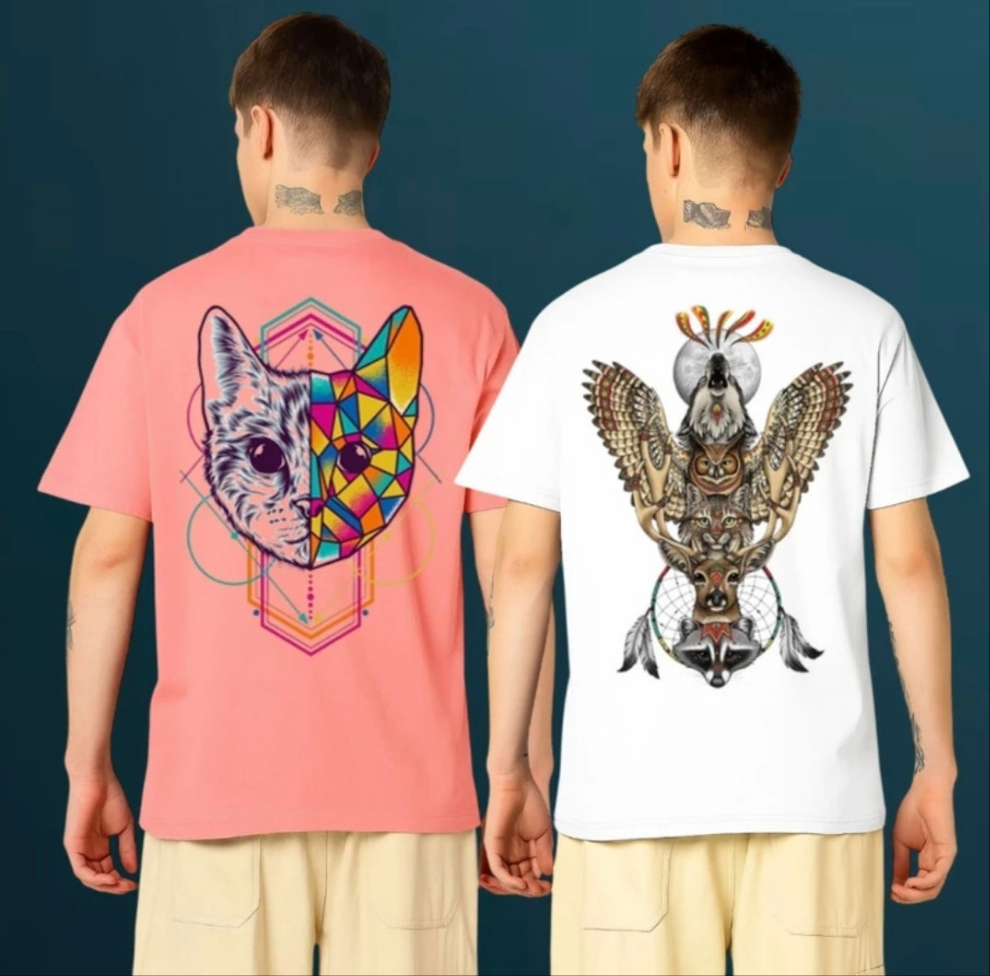 Graphic Print Men Multicolor T-Shirt