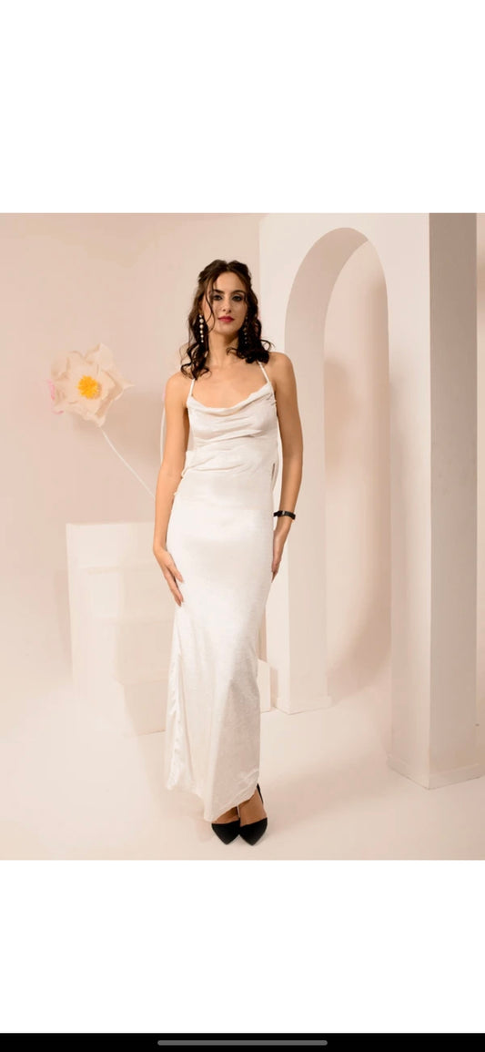 Women Bodycon White Maxi/Full Length Dress