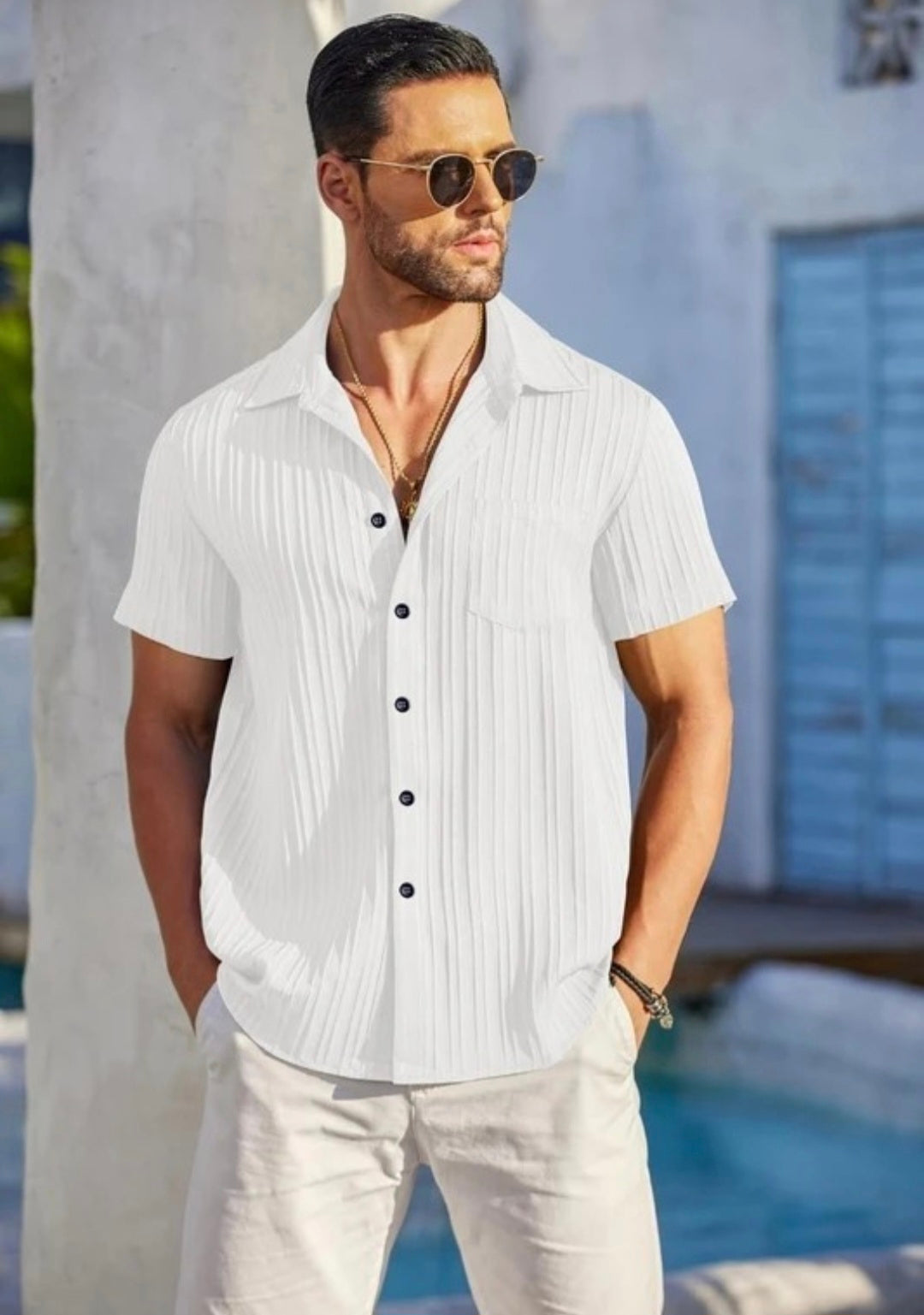 Men Self Design Casual Shirt