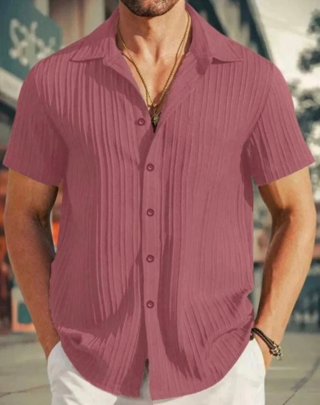 Men Self Design Casual Shirt