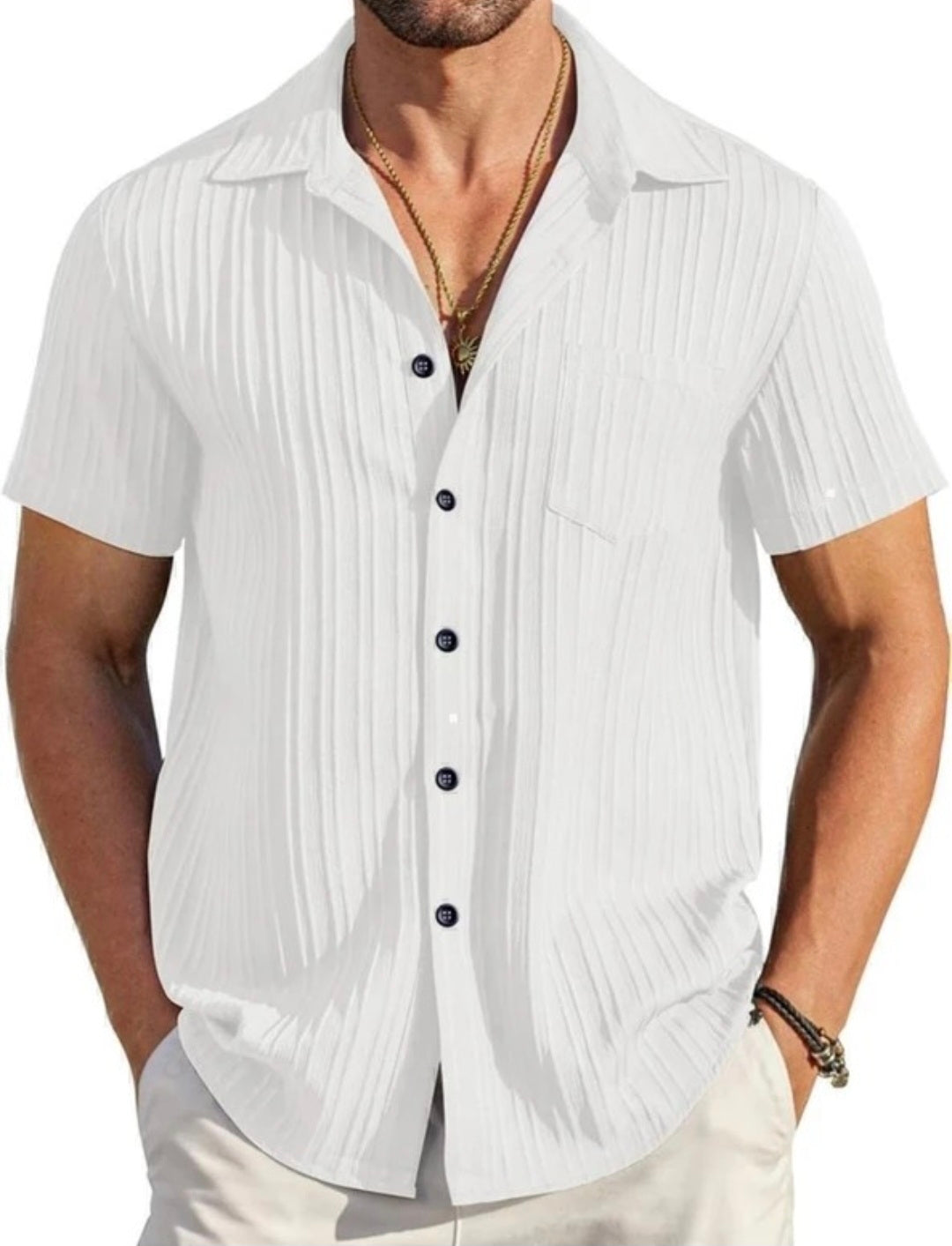 Men Self Design Casual Shirt